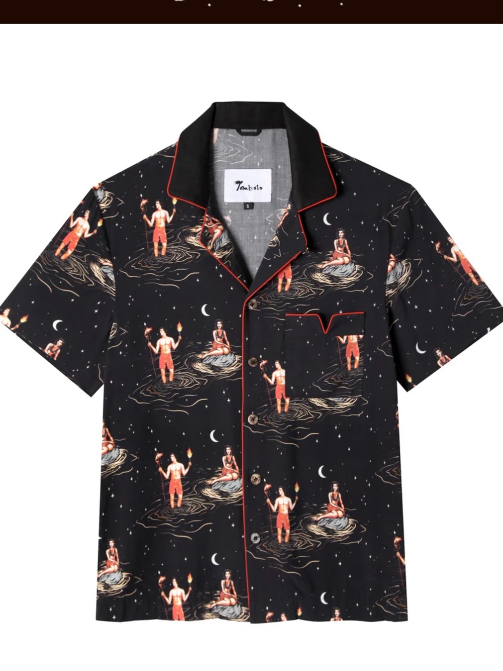 NWT Tombolo Tiki Midnight Snack retro beach Camp Shirt